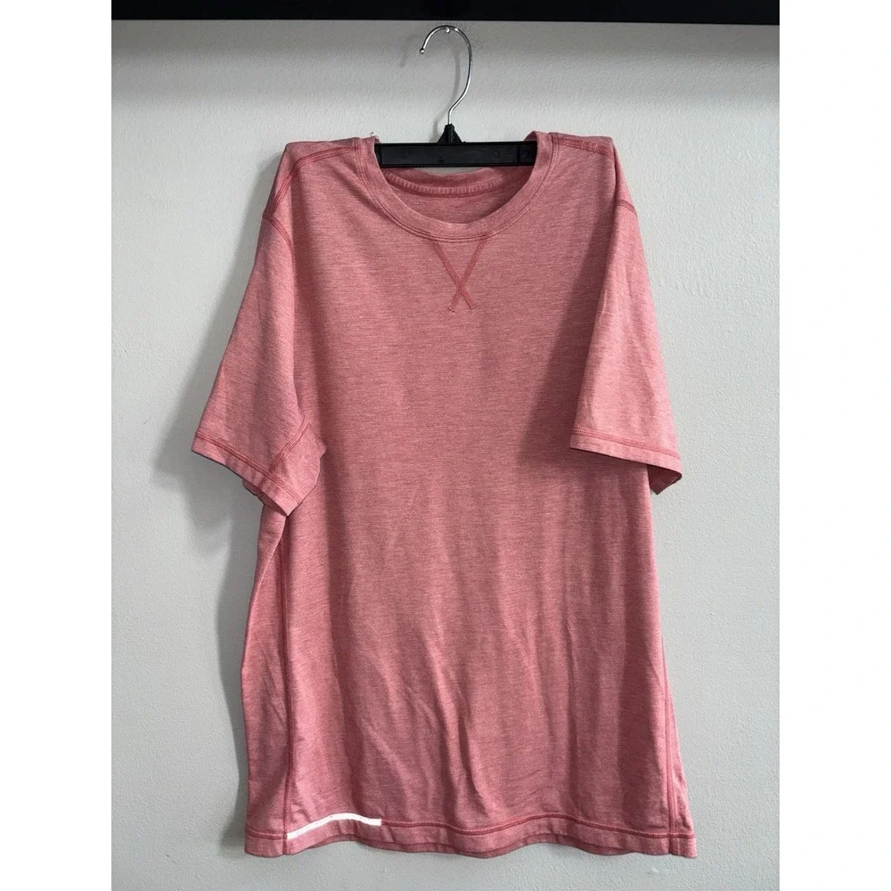2 Lululemon Tees Salmon Pink and Blue Size M - Picture 1 of 7